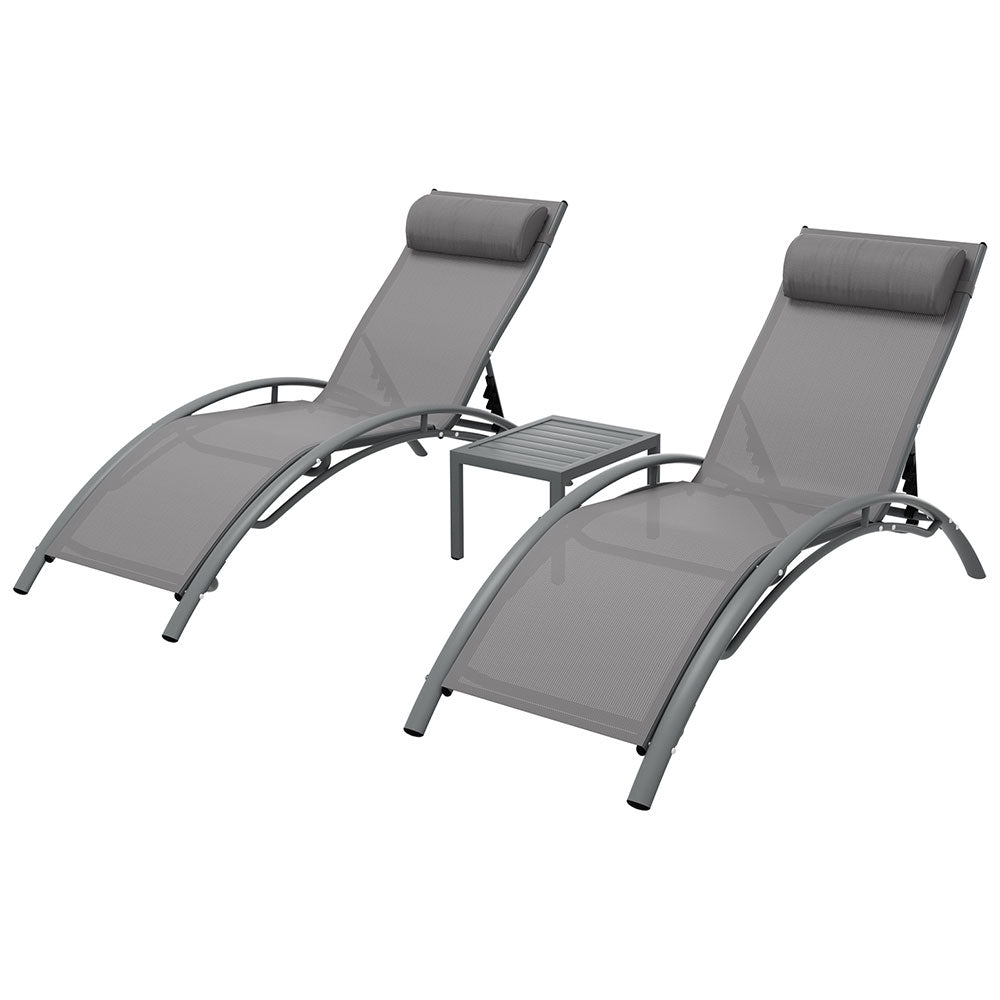 Sally 3PC Sun Lounge- Grey