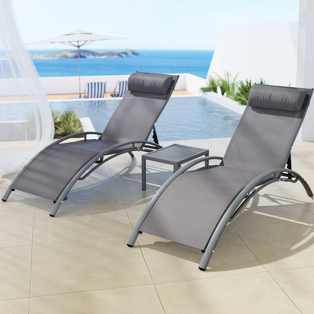 Sally 3PC Sun Lounge- Grey