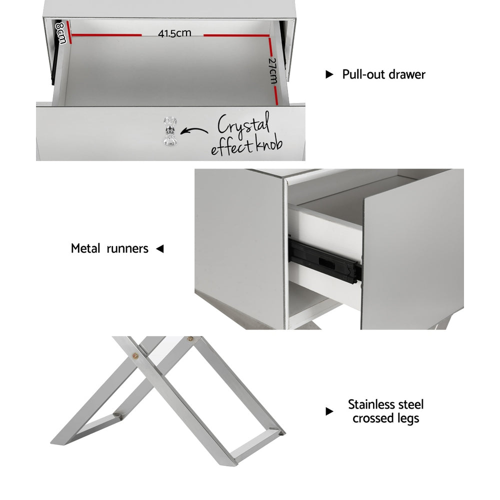 Maddie Mirrored Bedside Table