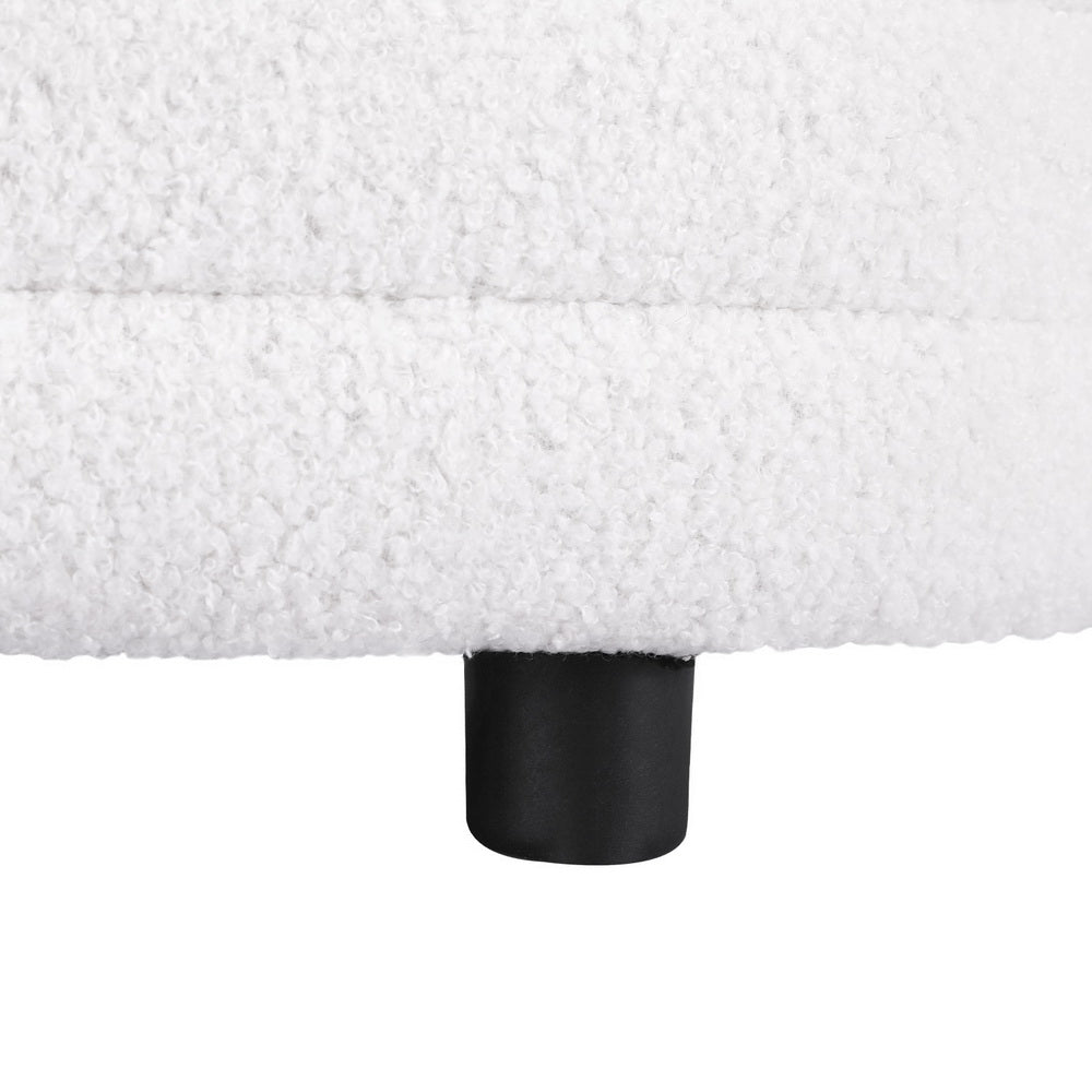 Boucle Storage Ottoman Blanket Box