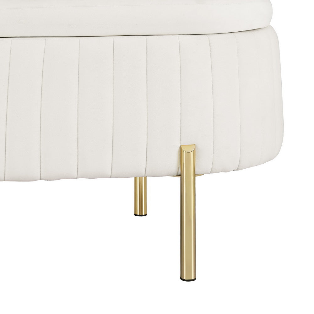 Abi Velvet Storage Ottoman Blanket Box