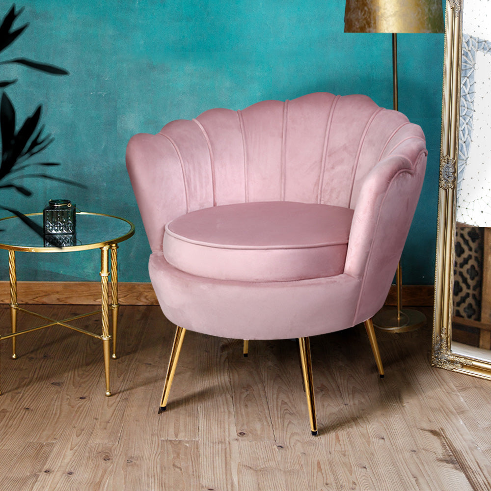 Gatsby Velvet Armchair Flamingo Pink