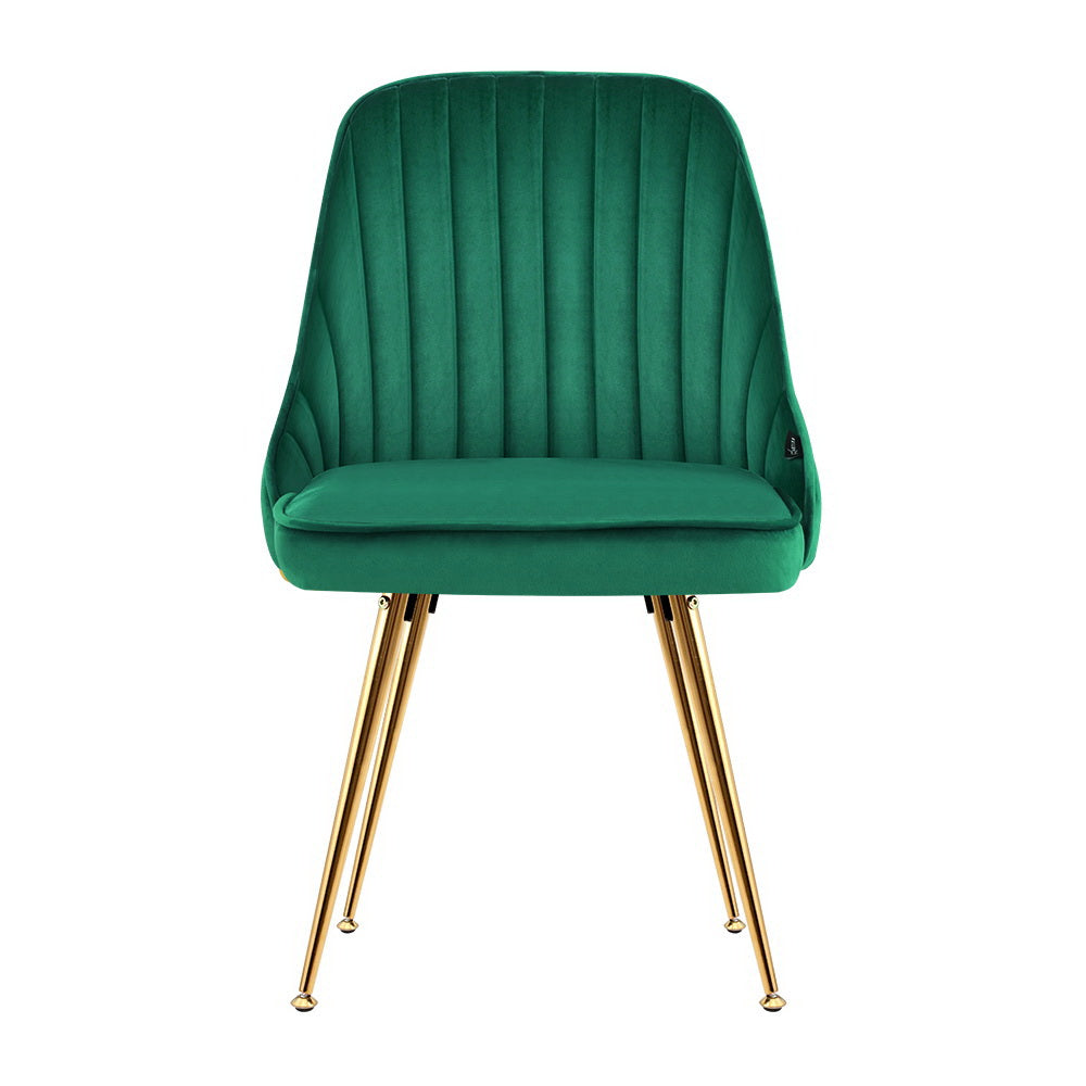 Florence Set of 2 Velvet Chairs- Emerald Green