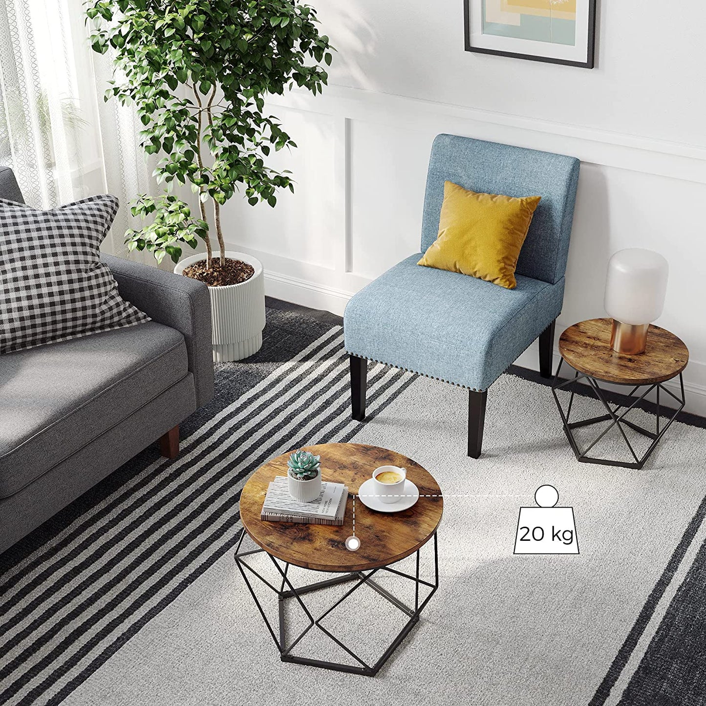 Set of 2 Rustic Side Tables