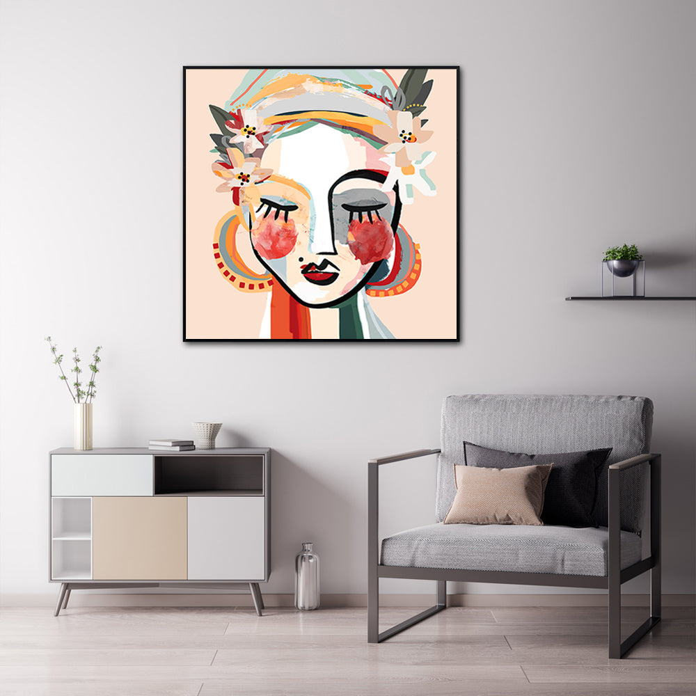 Sophie Black Frame Canvas Wall Art 60cmx60cm