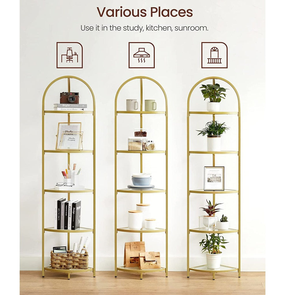 Sophia 5 Tier Corner Ladder Bookshelf