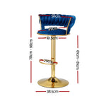 Viera Blue Velvet Bar Stools x 2