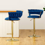 Viera Blue Velvet Bar Stools x 2