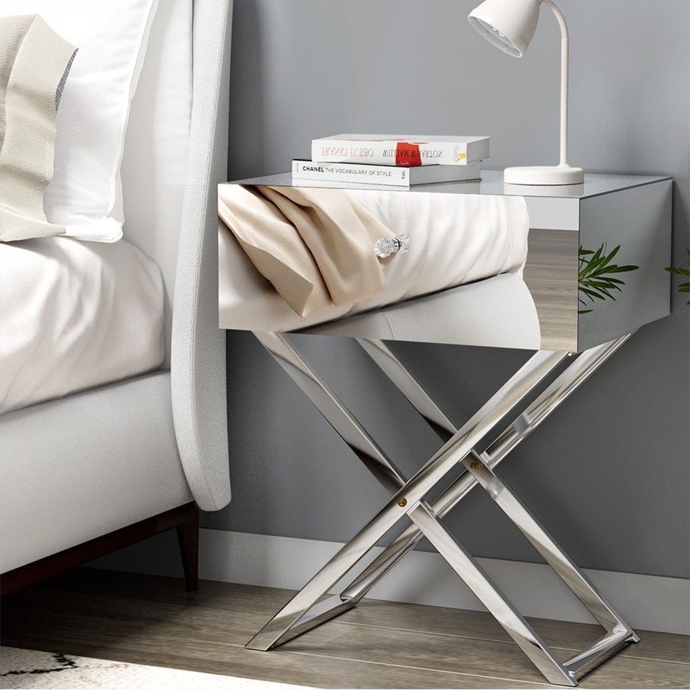 Maddie Mirrored Bedside Table