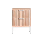 Aura Pine Fluted Bedside Table