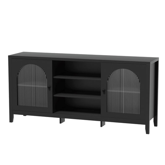 Darcy Fluted Buffet Sideboard - Black