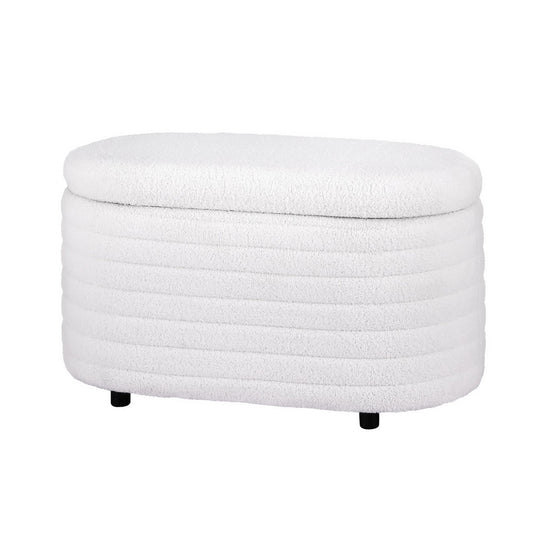 Boucle Storage Ottoman Blanket Box