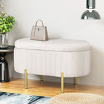 Abi Velvet Storage Ottoman Blanket Box