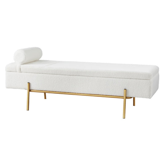 Boucle Storage Ottoman Day Bed