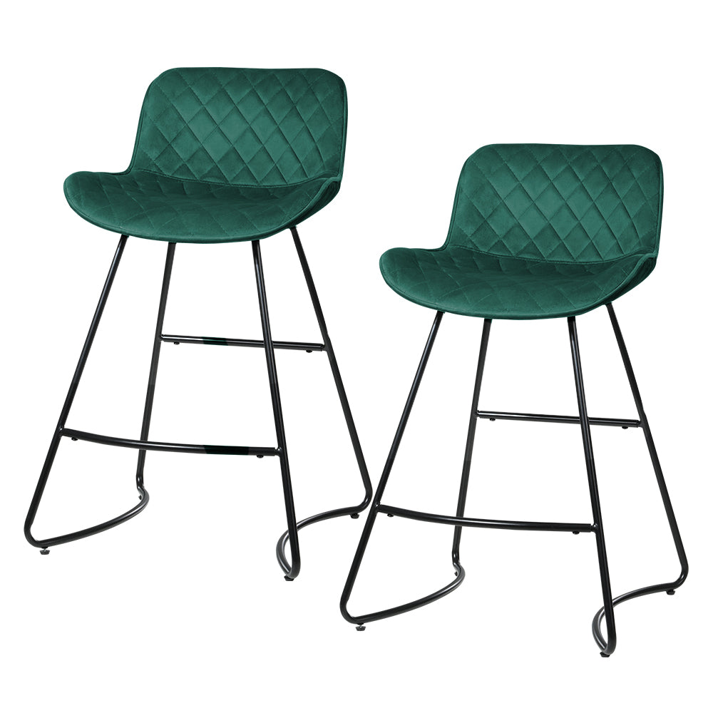 Set of 2 Bar Stools Emerald