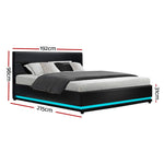 Concord Illuminated Bed Frame with Gas Lift Storage- Black King