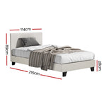 Neo Boucle King Single Bed Frame