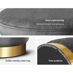 Velvet Storage Ottoman Charcoal