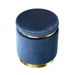 Velvet Foot Stool Navy