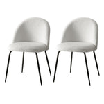 Dining Chairs Boucle White