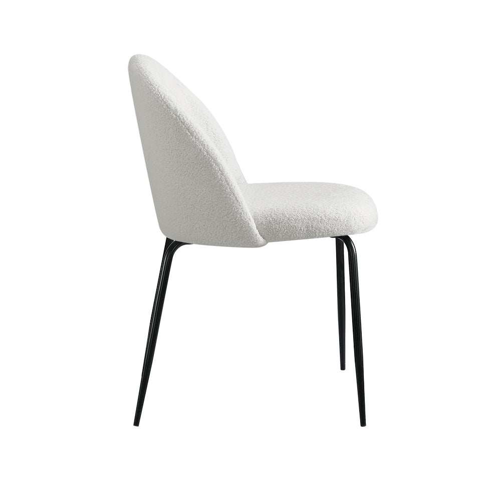 Dining Chairs Boucle White