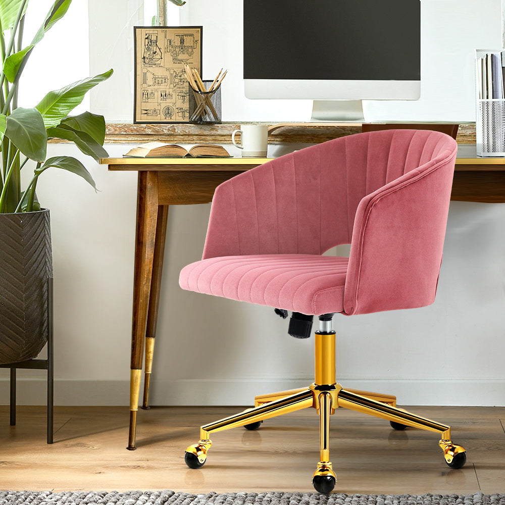 Velvet pink best sale desk chair