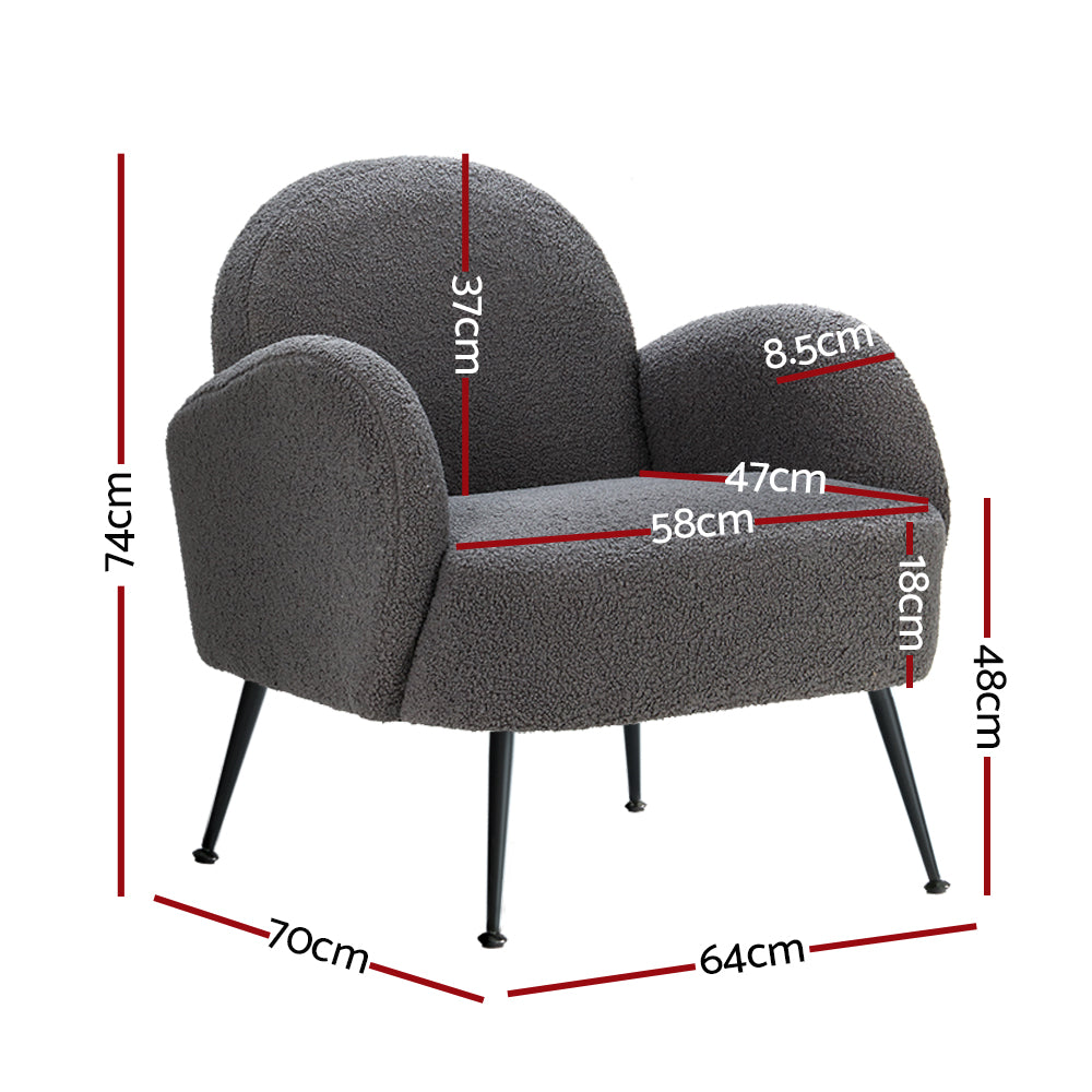 Belinda Boucle Armchair Charcoal