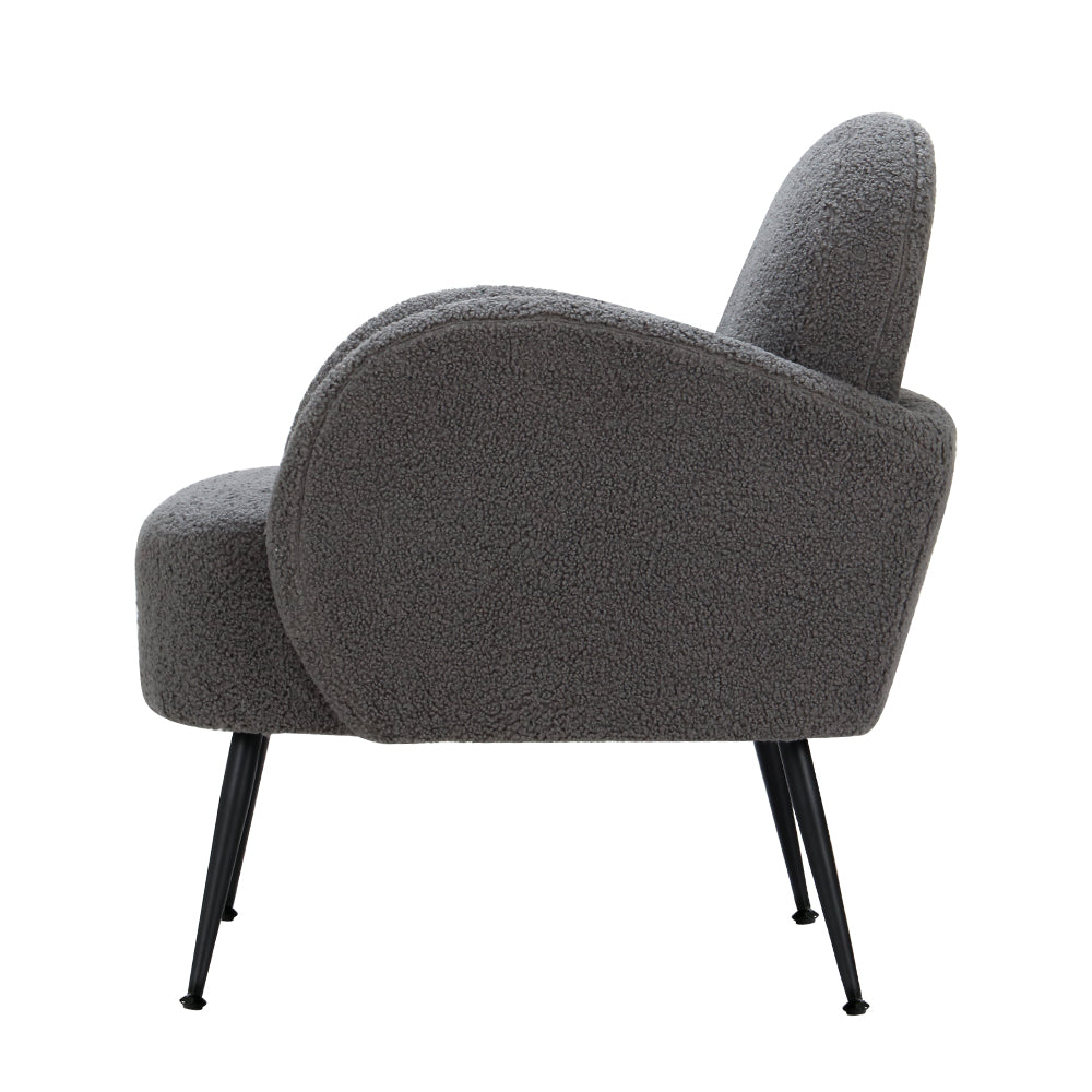 Belinda Boucle Armchair Charcoal