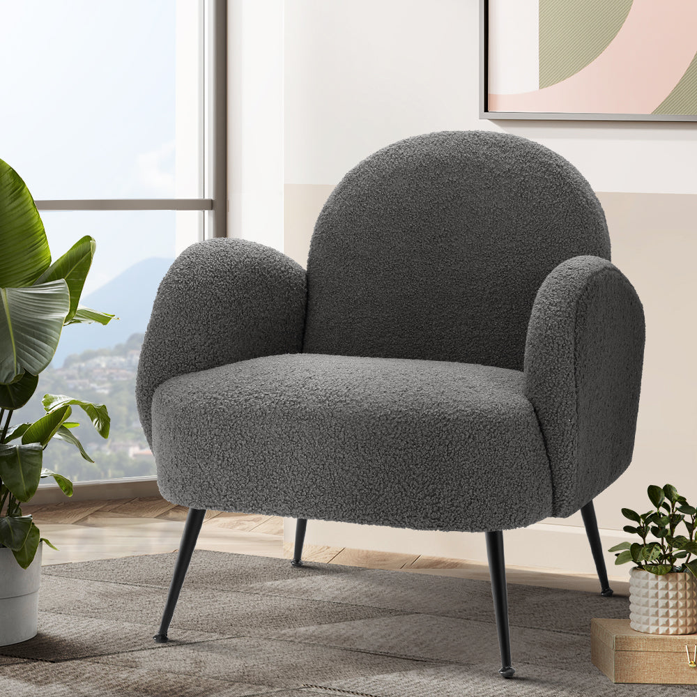 Belinda Boucle Armchair Charcoal