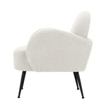 Boucle Armchair White- Black legs