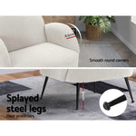 Boucle Armchair White- Black legs