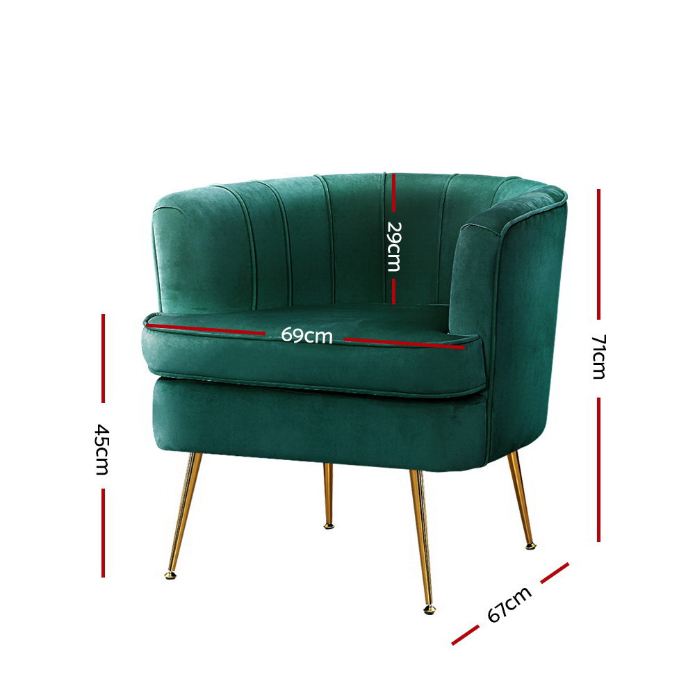 Alba Velvet Accent Chair Emerald