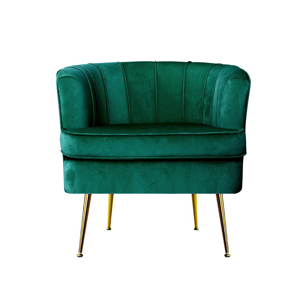 Alba Velvet Accent Chair Emerald