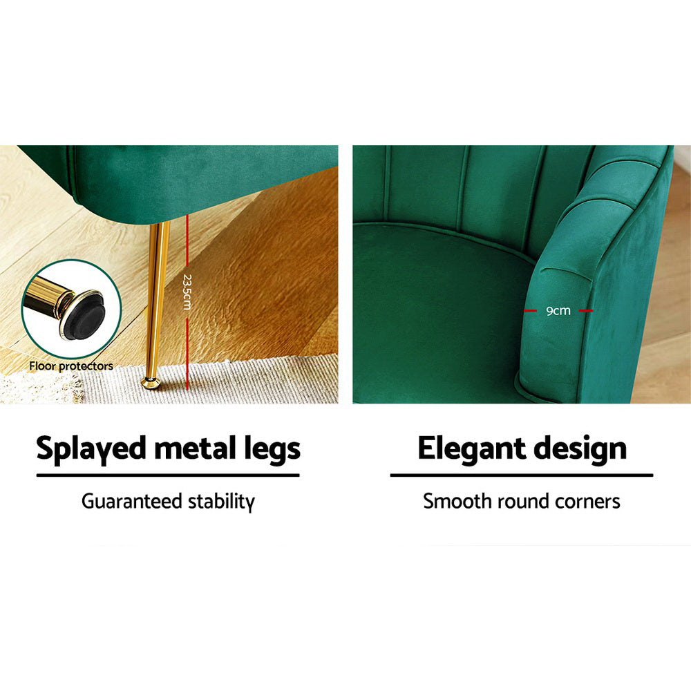 Alba Velvet Accent Chair Emerald