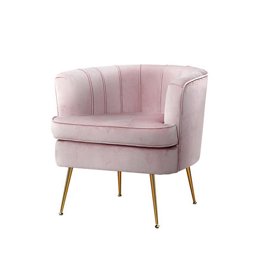Alba Velvet Accent Chair Pink