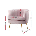 Alba Velvet Accent Chair Pink