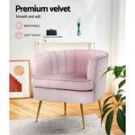 Alba Velvet Accent Chair Pink