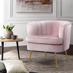 Alba Velvet Accent Chair Pink