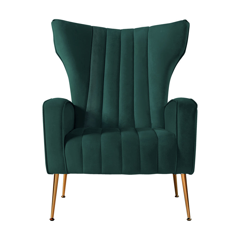 Kate Velvet Accent Armchair Emerald Green