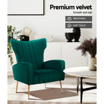 Kate Velvet Accent Armchair Emerald Green