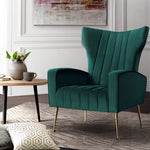 Kate Velvet Accent Armchair Emerald Green