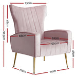 Kate Velvet High-Back Armchair Blush