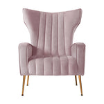 Kate Velvet High-Back Armchair Blush