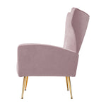 Kate Velvet High-Back Armchair Blush