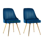 Florence Set of 2 Velvet Chairs - Sapphire Blue