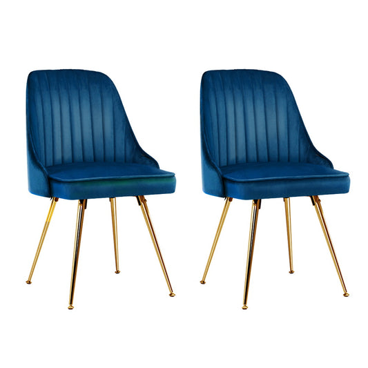 Florence Set of 2 Velvet Chairs - Sapphire Blue