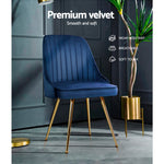 Florence Set of 2 Velvet Chairs - Sapphire Blue