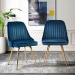 Florence Set of 2 Velvet Chairs - Sapphire Blue