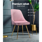 Florence Set of 2 Velvet Chairs- Flamingo
