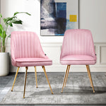 Florence Set of 2 Velvet Chairs- Flamingo